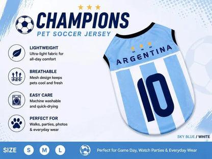 Pet Soccer Jersey for Small to Medium Dogs and Cats - Stylish Game Day Sports Apparel