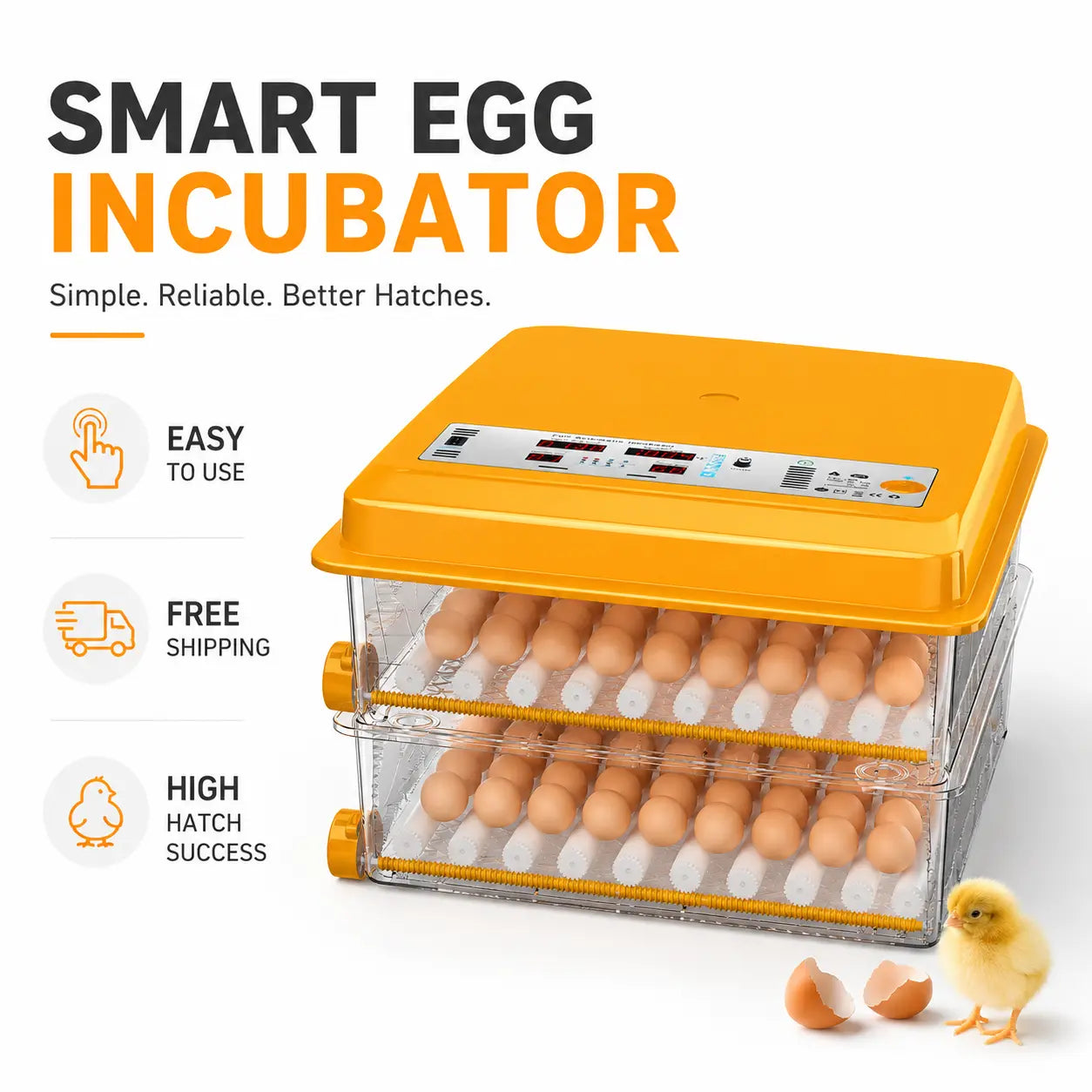Intelligent Digital Egg Incubator 120 for 2026 with Automatic Turning and Humidity Control - Professional Poultry Hatcher for Chicken, Duck, Goose, and Quail Eggs