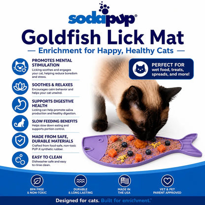 Goldfish Emat Small Enrichment Lick Mat for Cats by Sodapup