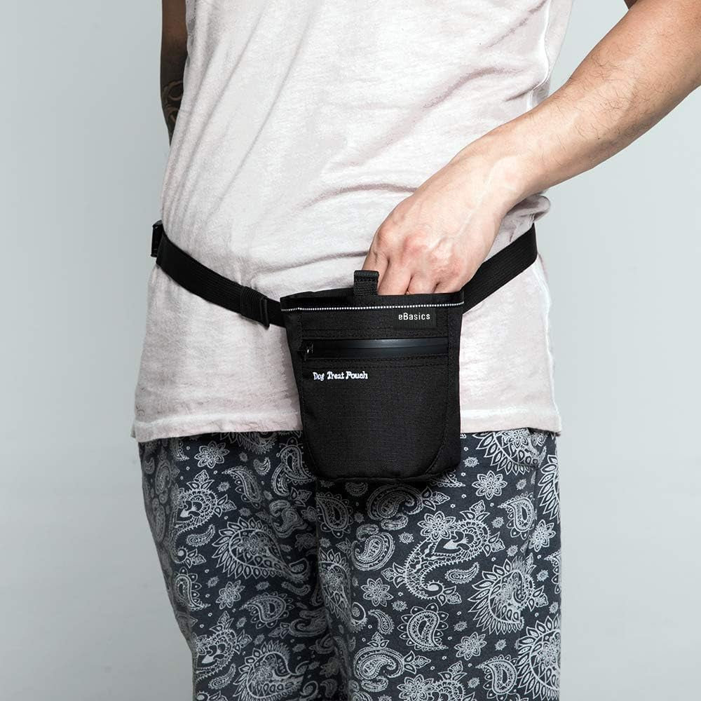 Professional Dog Training Treat Pouch with Magnetic Closure and Waist Clip, Hands-Free Design, One-Hand Access, Open Top, 3-Cup Capacity for Obedience Training, Running, and Walking