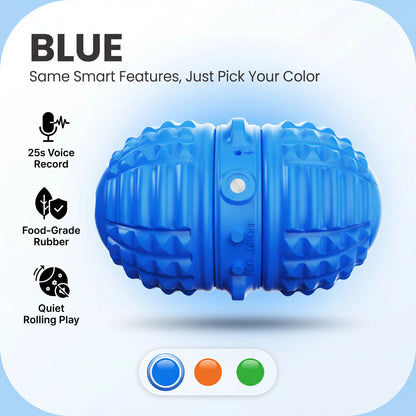 Interactive Automatic Moving Ball for Dogs - Rechargeable, Water-Resistant, Dual Motor Pet Toy with Voice Recording and Rope for Indoor Play