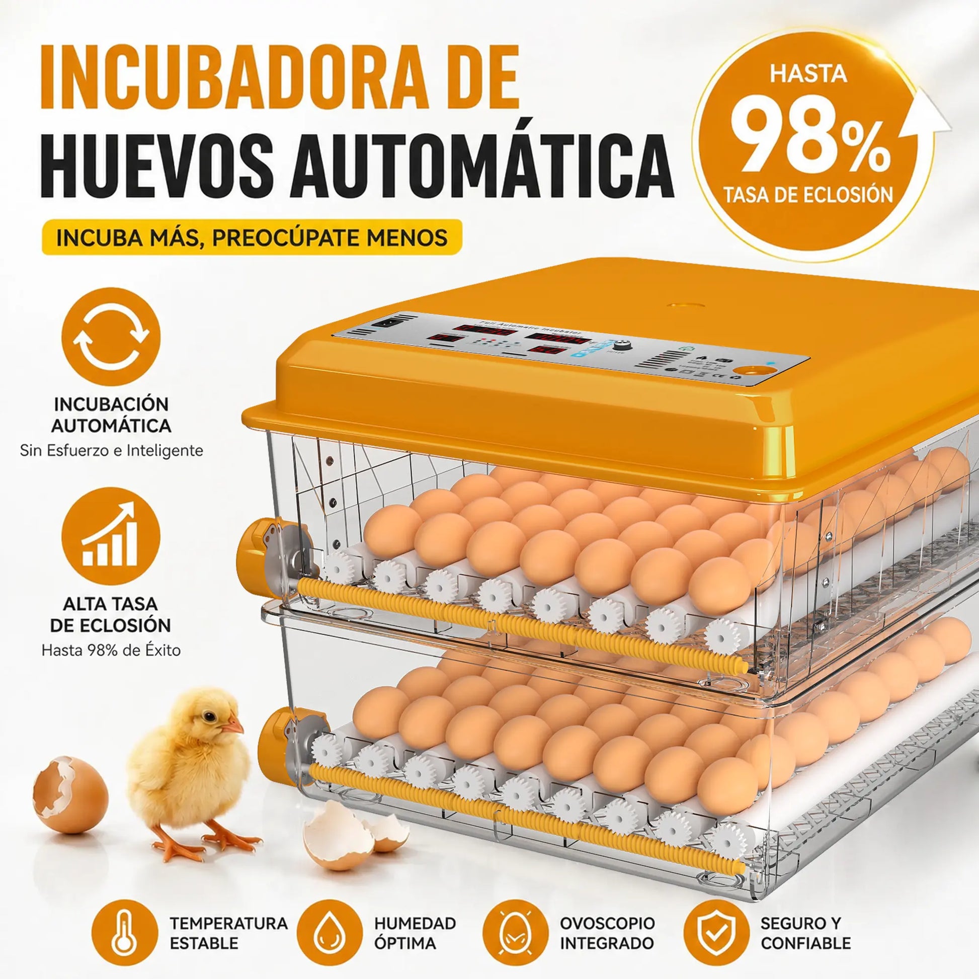 Intelligent Digital Egg Incubator 120 for 2026 with Automatic Turning and Humidity Control - Professional Poultry Hatcher for Chicken, Duck, Goose, and Quail Eggs