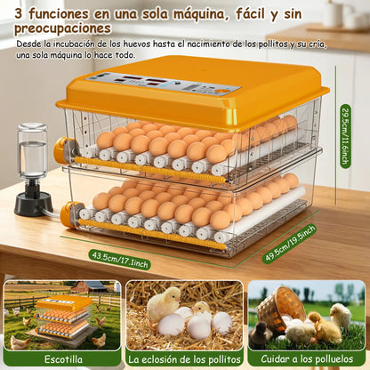 Intelligent Digital Egg Incubator 120 for 2026 with Automatic Turning and Humidity Control - Professional Poultry Hatcher for Chicken, Duck, Goose, and Quail Eggs