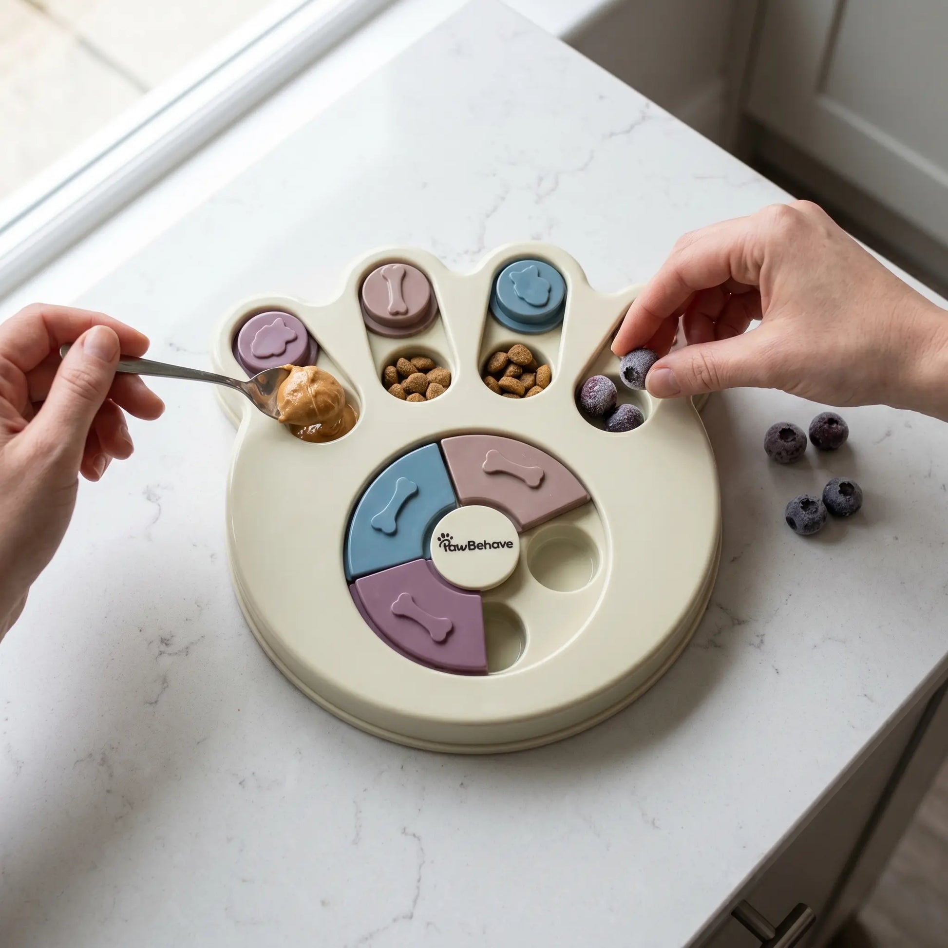 Interactive Dog Puzzle Toy and Slow Feeder Bowl - Level 1 Treat Dispenser for Mental Enrichment, Healthy Digestion, and Engaging Mealtime Activities