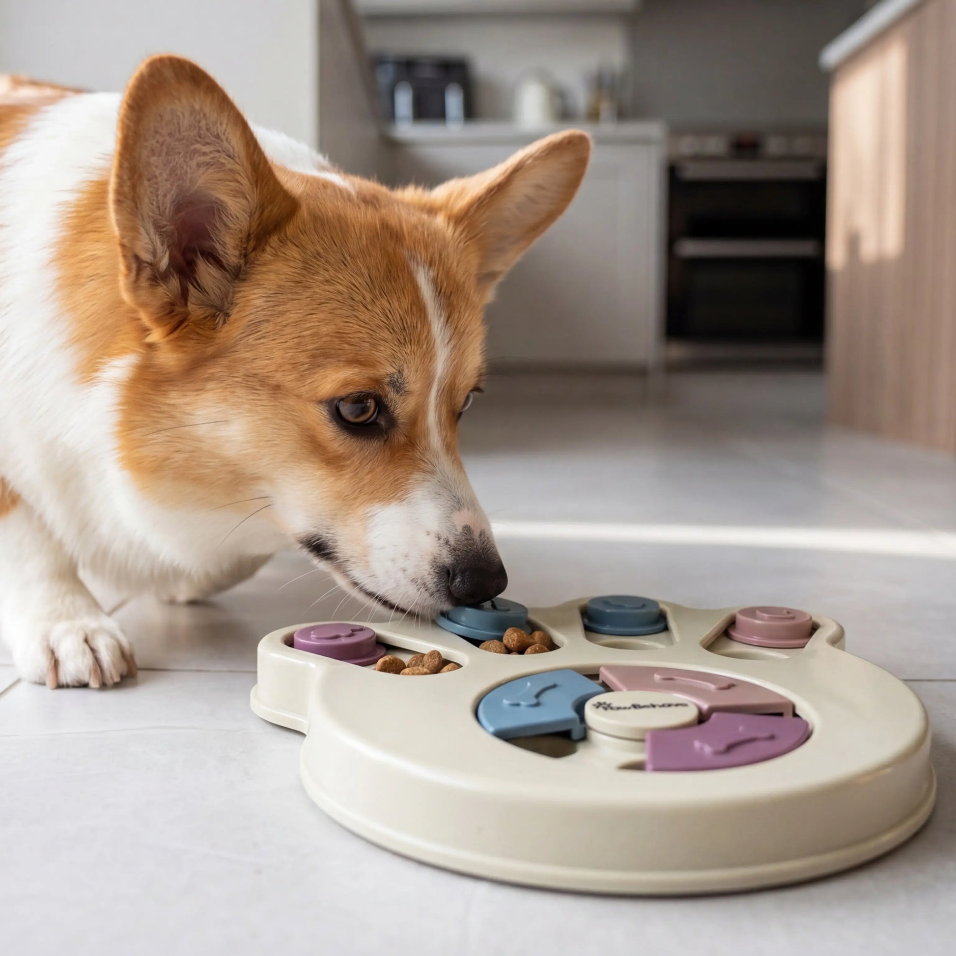 Interactive Dog Puzzle Toy and Slow Feeder Bowl - Level 1 Treat Dispenser for Mental Enrichment, Healthy Digestion, and Engaging Mealtime Activities